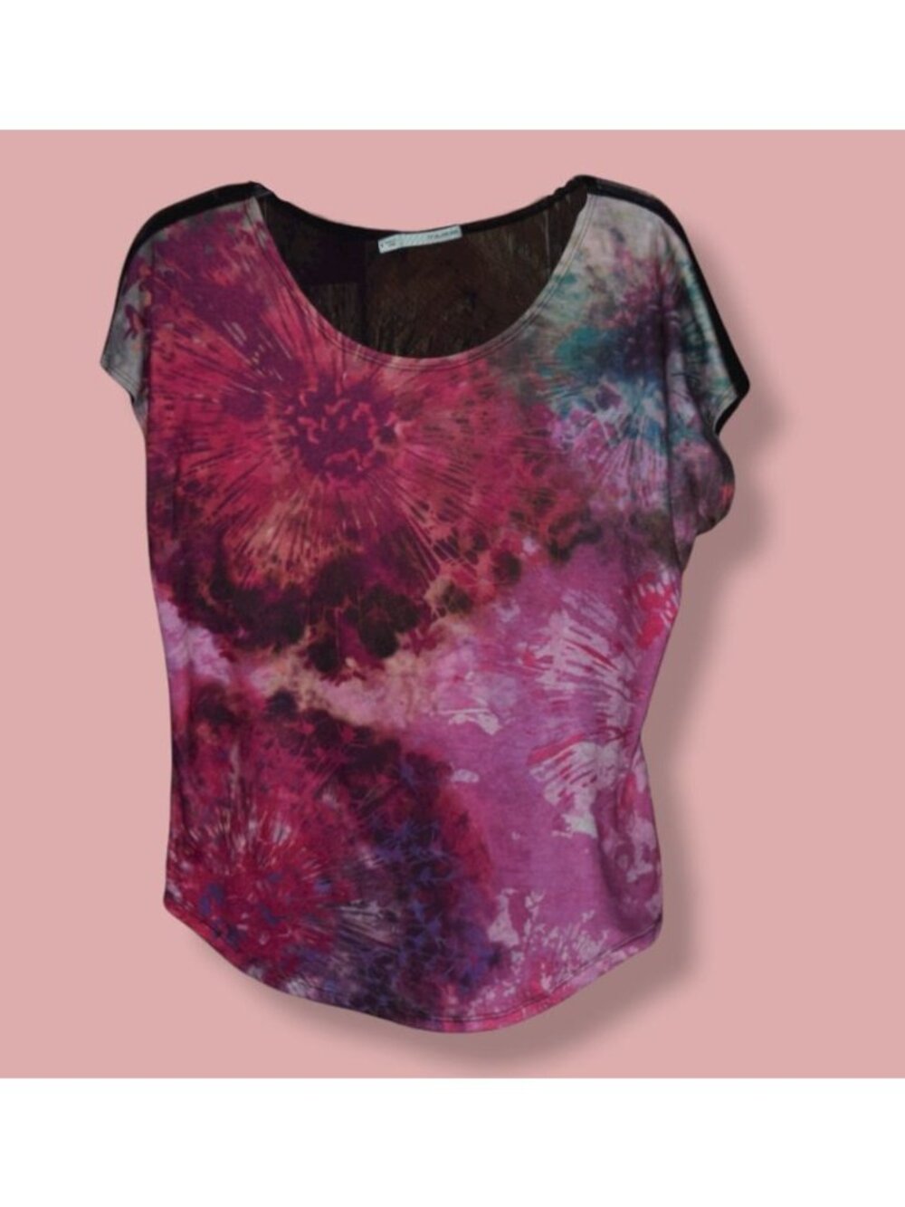 Maurices Women's Sz S Watercolor Print Blouse (Sheer back)